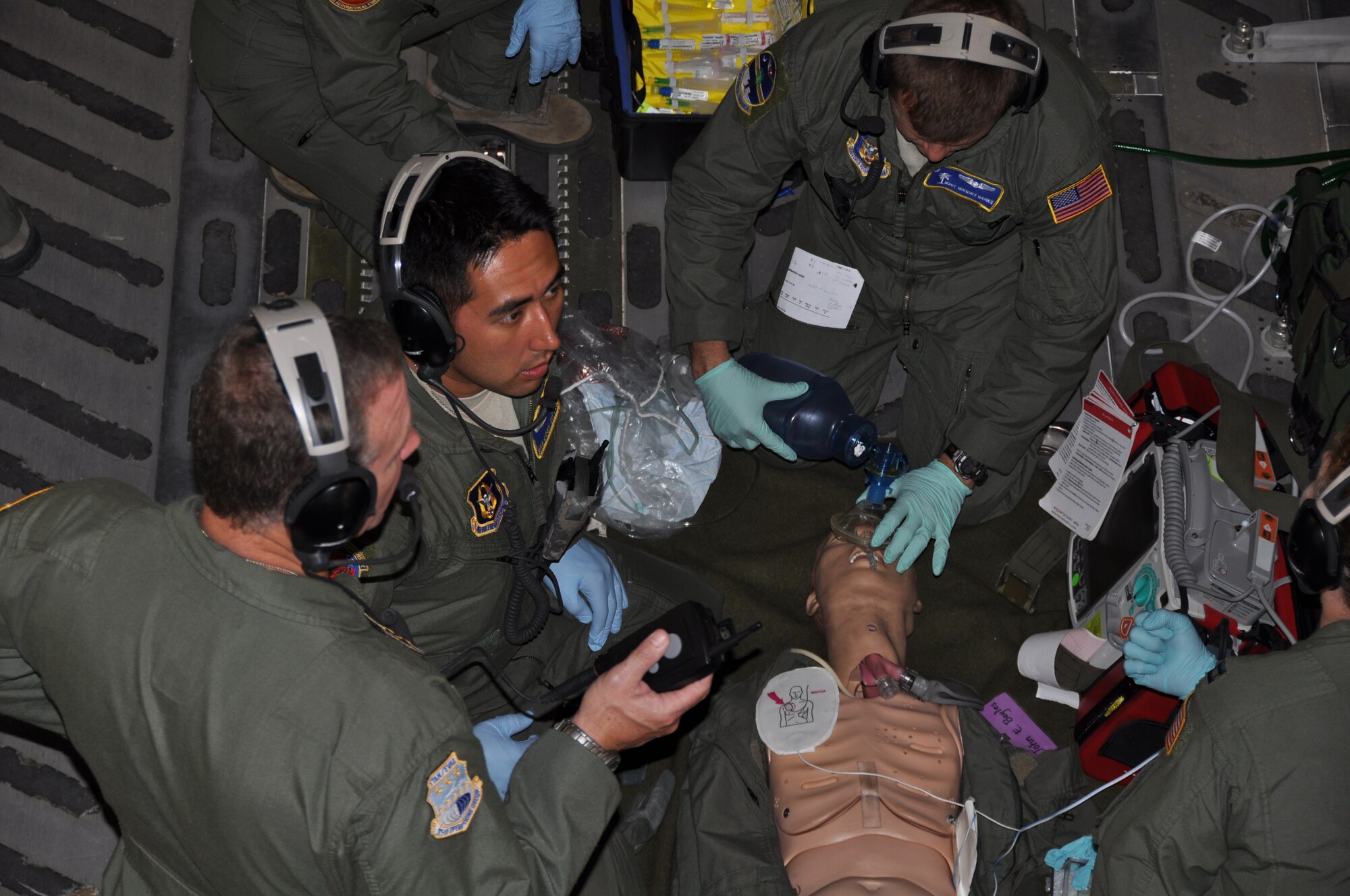 Members of the 315th Aeromedical Evacuation Squadron and 86th AES recently participated in a three-day training mission in which real world troops and cargo were transported from Joint Base Charleston, S.C. to Elmendorf Air Force Base, AK.  Missions like this highlight the Air Force Reserve's commitment to getting the most value possible out of each and every flight. (U.S. Air Force photo by 1st. Lt. Jeff Kelly)