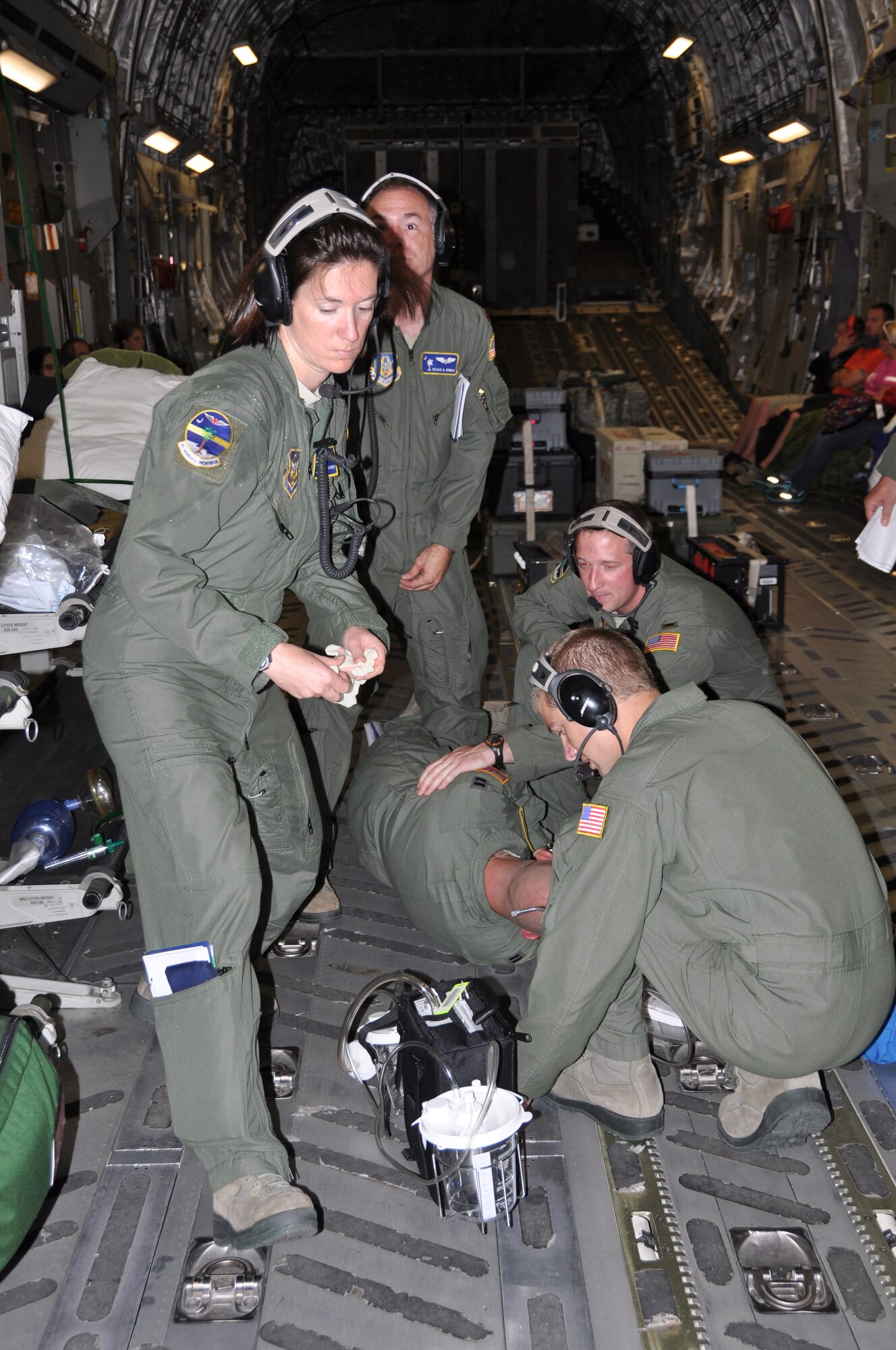 Members of the 315th Aeromedical Evacuation Squadron and 86th AES recently participated in a three-day training mission in which real world troops and cargo were transported from Joint Base Charleston, S.C. to Elmendorf Air Force Base, AK.  Missions like this highlight the Air Force Reserve's commitment to getting the most value possible out of each and every flight. (U.S. Air Force photo by 1st. Lt. Jeff Kelly)