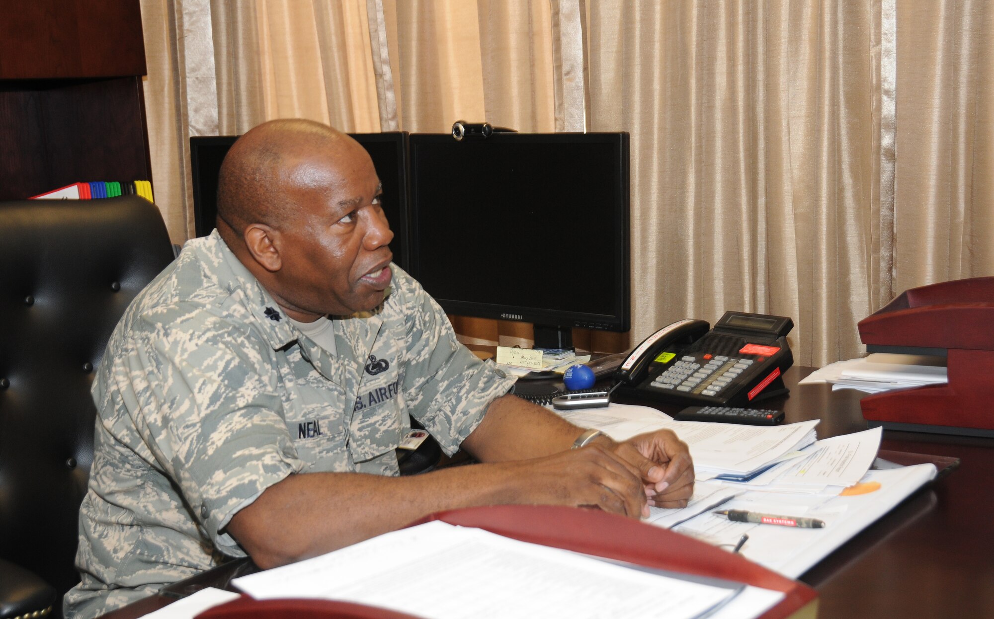 Lt. Col. Anderson Neal, Jr., 188th Maintenance Group commander, 188th Fighter Wing, Fort Smith, Ark., was presented with the 2013 National Association for the Advancement of Colored People (NAACP) Roy Wilkins Renown Service Award on July 16, 2013, at the organization’s annual convention held this year in Orlando, Fla. (U.S. Air National Guard photo by Senior Airman John Hillier/188th Fighter Wing Public Affairs)