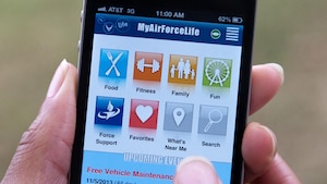 The Air Force launched a free mobile app geared toward informing Airmen and families about force support squadron morale, welfare and recreation events happening on their base. Within two months of its release, 3,500 individuals have downloaded the “MyAirForceLife” app. This mobile app provides details about force support squadron activities to include hours of operations, specials, and even directions to the event via GPS. (Courtesy Photo)