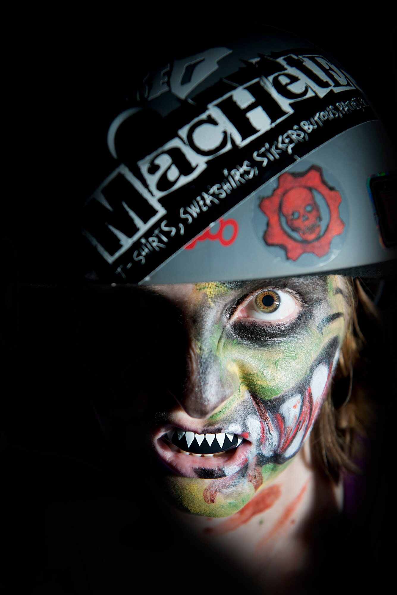 Senior Airman Jessica Watson, 69th Bomb Squadron aviation resource management journeyman, poses as a member of the NoDak Knockouts. The Knockouts are a roller derby team in the Mouse River Roller Leage in Minot. (U.S. Air Force Photo by Tech. Sgt. Aaron Allmon)