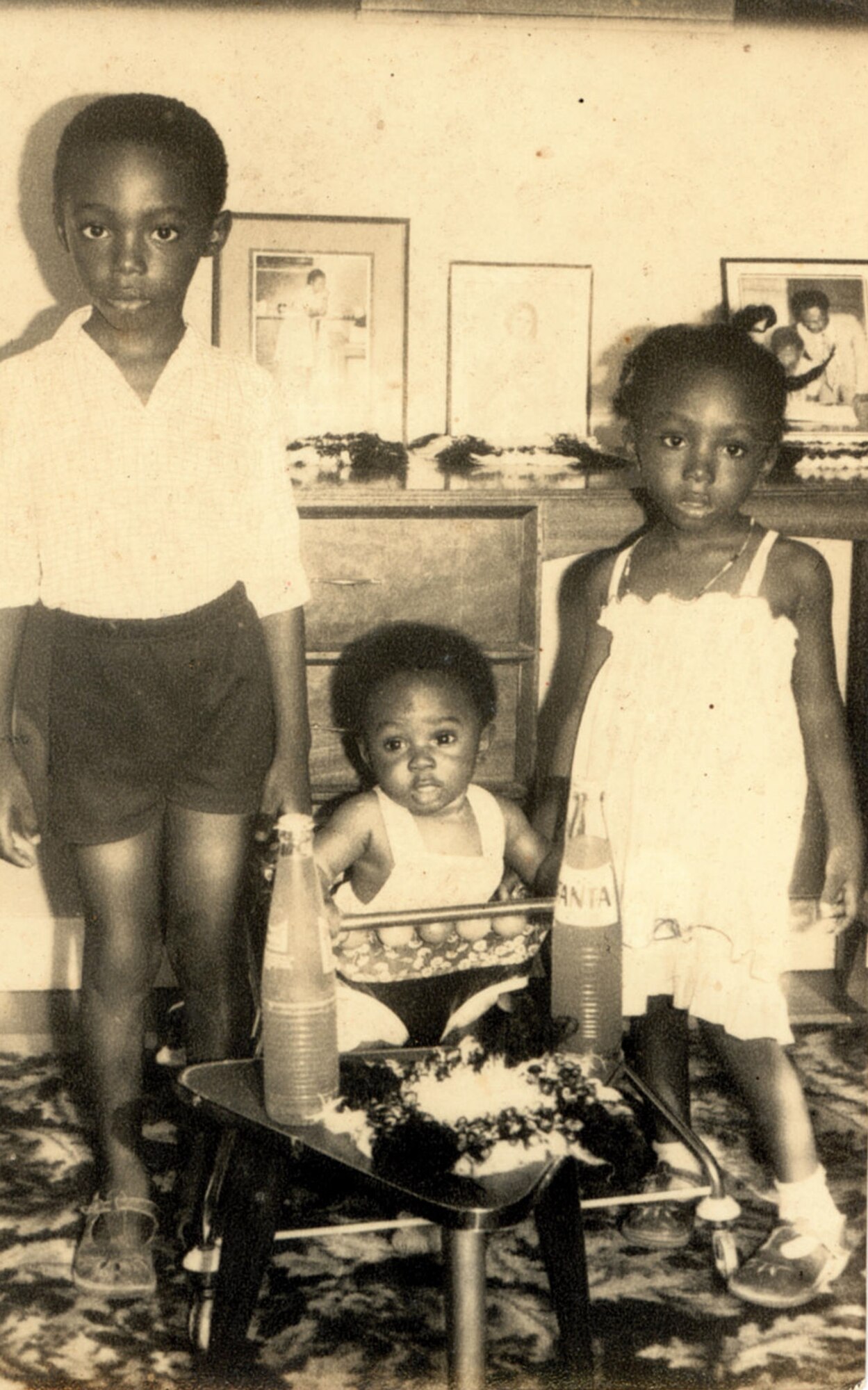 Staff Sgt. Agyen-Frempong celebrates his first birthday with his brother and sister in Ghana, September, 1980. Agyen-Frempong is now an instructor with the 335th Training Squadron. (U.S. Air Force photo by Tara Spacy)
