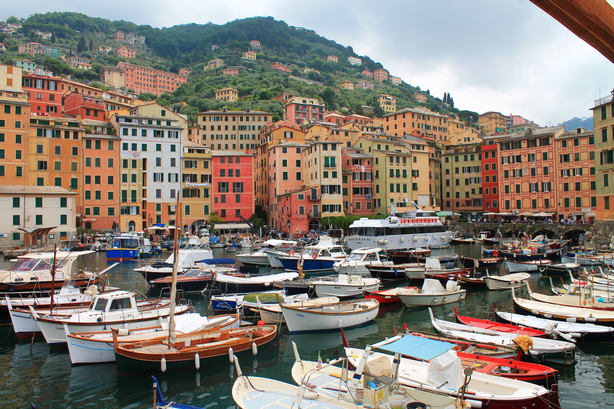 Small boats in Camogli's harbor reminds visitors that,despite its laid back beauty and resort town feel, it is at its heart a fishing village. This seaside escape is located on the coast of the Liguria Region about a 20-minute train ride south of Genoa (Liguria’s capital) on the Golfo Paradiso. (U.S. Air Force photo/Capt. Jose Garcia)
