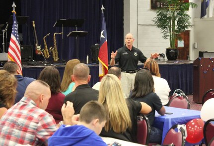 The Joint Base San Antonio community gathered July 20 at JBSA-Fort Sam Houston Community Center to thank military spouses. Unit first sergeants and chief petty officers from the Army, Navy, and Air Force nominated those spouses who have distinguished themselves for their unselfish contributions to service members and families’ quality of life. The event was attended by senior leaders from across the joint base. Music was provided by the Band of the West and attendees had the opportunity to learn about programs tailored to benefit military families. 

