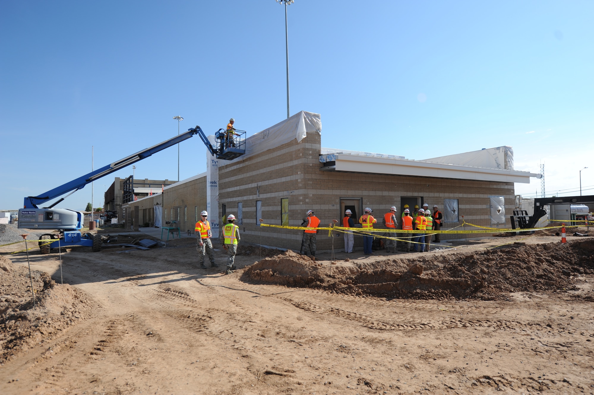 An F-35 operations building is under construction. The first jets are scheduled to begin arriving at Luke next year. (U.S. Air Force photo/Airman 1st Class Devante Williams)