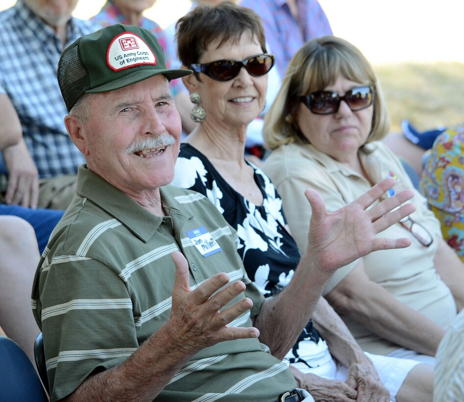 Jim Millert, former park manager for Black Butte Lake, shares a story during the 50th anniversary celebration at Black Butte Lake, July 19, 2013.