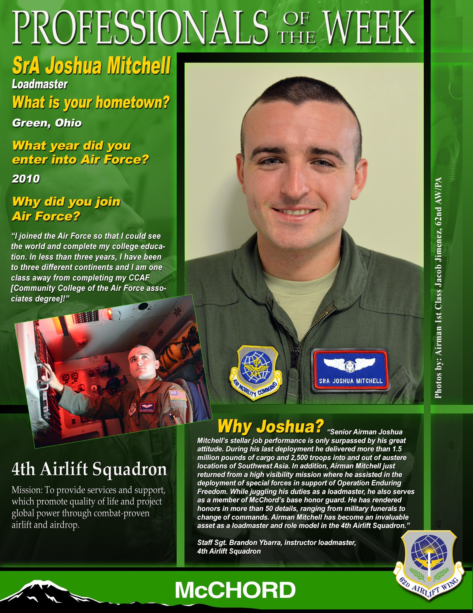 Senior Airman Joshua Mitchell (U.S. Air Force graphic/Adamarie Lewis-Page)