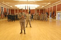 Navy Capt. Francisco R. Leal, the outgoing commanding officer of 2nd Dental Battalion, Naval Dental Center, 2nd Marine Logistics Group, gives his remarks at a change of command ceremony aboard Camp Lejeune, N.C., July 29, 2013. Leal will move on to an assignment in the office of the Chief of Naval Operations, Medical Resources, Plans and Policies Division in Washington, D.C.