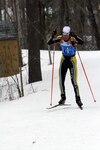 Vermont Army Guard Sgt. Jesse Downs cruises to a five-minute victory in the 20-km individual biathlon race March 4 at the 28th Chief of the National Guard Bureau Biathlon Championships held at Ethan Allen Firing Range, Jericho, Vt. Downs won the race in a time of 54 minutes, 28 seconds, missing only two targets. About 60 competitors took part in the race. Downs also won the sprint race.