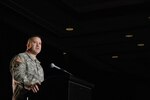 Army Col. Ernesto Audino, the director of nuclear support for the Defense Threat Reduction Agency, speaks to the audience at the National Guard Domestic Operations Conference March 5, 2009.