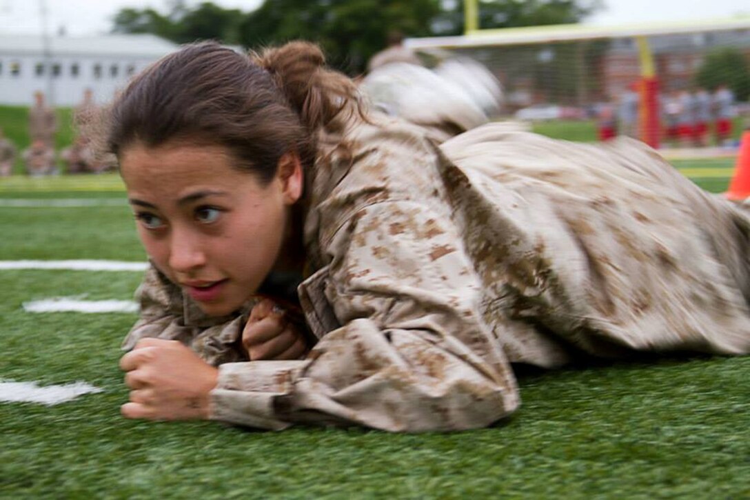 Students participating in the Summer Leadership and Character Development Academy performed Marine Corps physical training throughout the week, including a modified combat fitness test. 