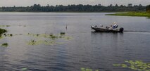 Fishermen head out on the lake at Grassy Pond July 27, 2013. Grassy Pond is located 30 minutes south of Moody Air Force Base, Ga., in Lakeland, Ga. (U.S. Air Force photo by Airman Alexis Grotz/Released)
