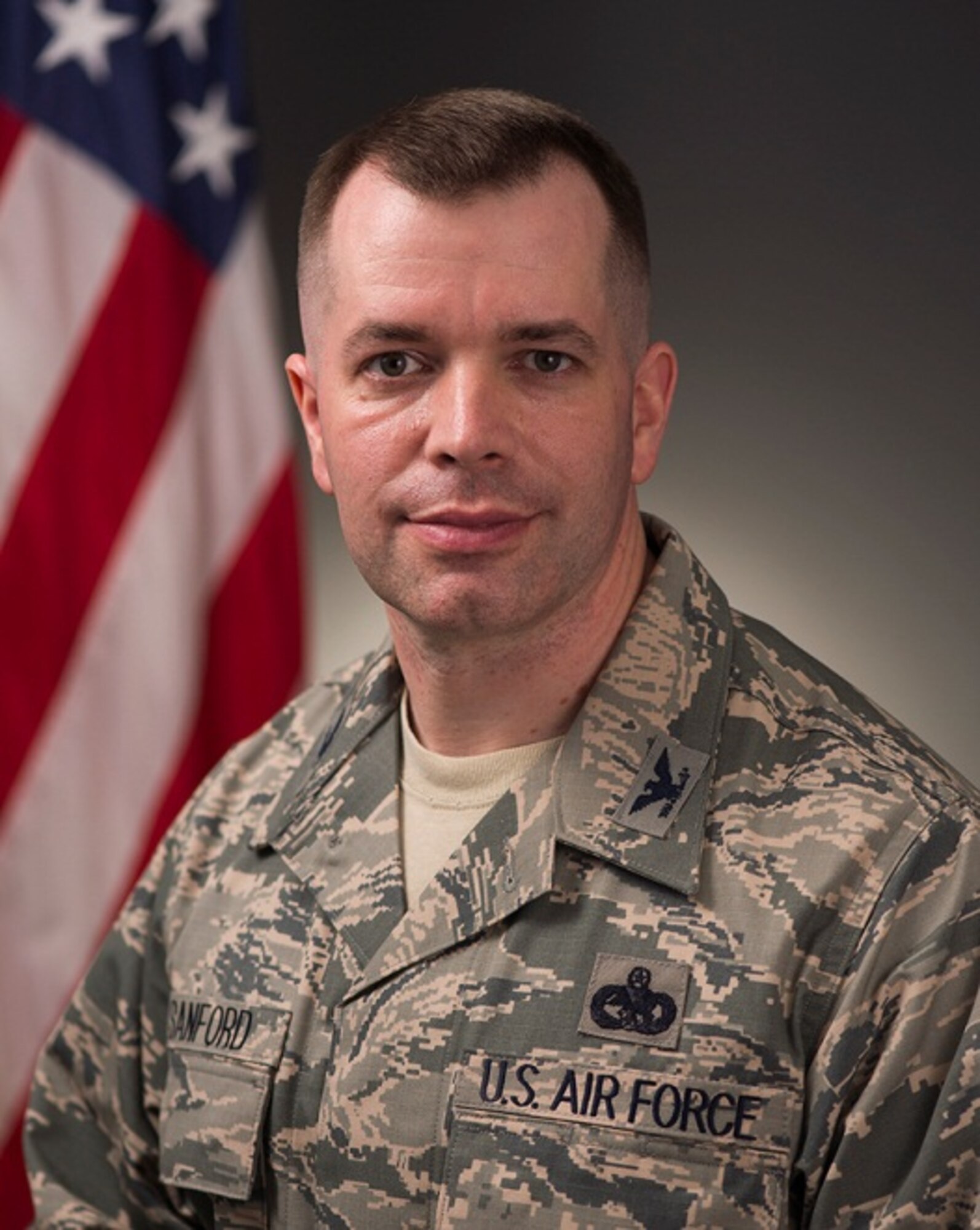 386th Expeditionary Mission Support Group commander's official photo.