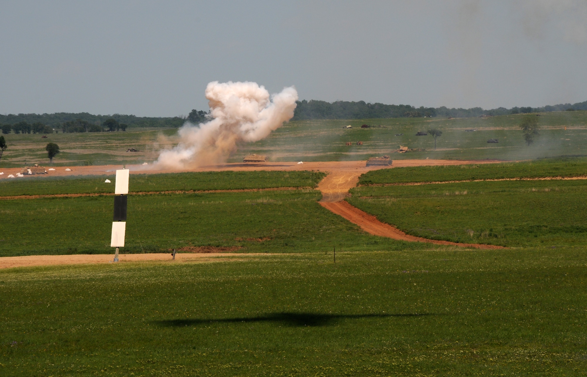 Pilots from the 188th Fighter Wing compete in a "turkey shoot," a competition among pilots consisting of strafing and bomb drops at Razorback Range Detachment 1, May 13, 2013. This is the final such event as the 188th will be transitioning from the A-10C Thunderbolt II to a remotely piloted aircraft mission. (U.S. Air National Guard photo by Senior Airman Hannah Landeros/188th Fighter Wing Public Affairs)