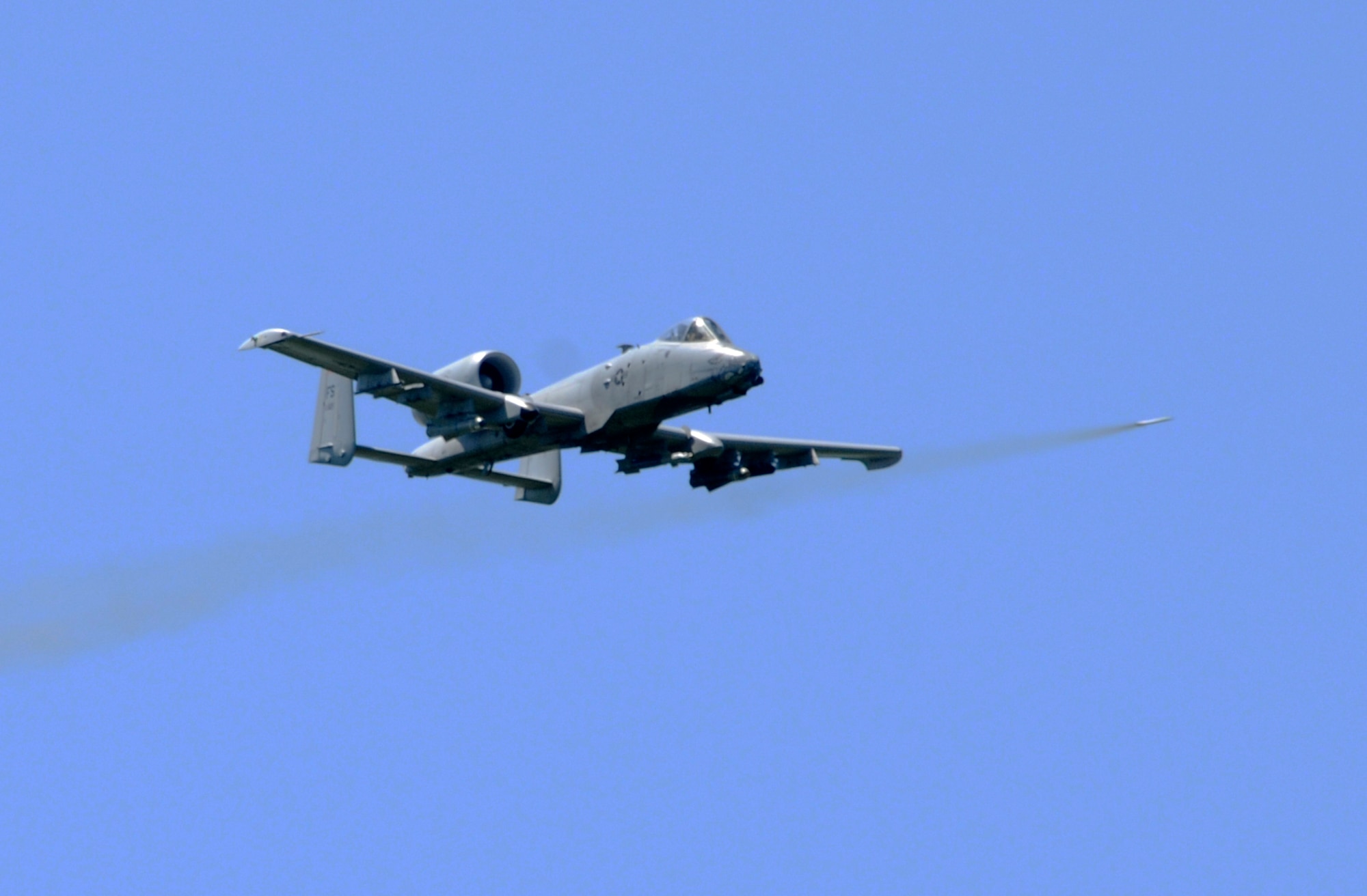 1st Lt. Russell Leinart, a pilot with the 188th Fighter Wing, competes in a "turkey shoot," a competition among pilots consisting of strafing and bomb drops at Razorback Range Detachment 1, May 13, 2013. This is the final such event as the 188th will be transitioning from the A-10C Thunderbolt II to a remotely piloted aircraft mission. (U.S. Air National Guard photo by Senior Airman Hannah Landeros/188th Fighter Wing Public Affairs)