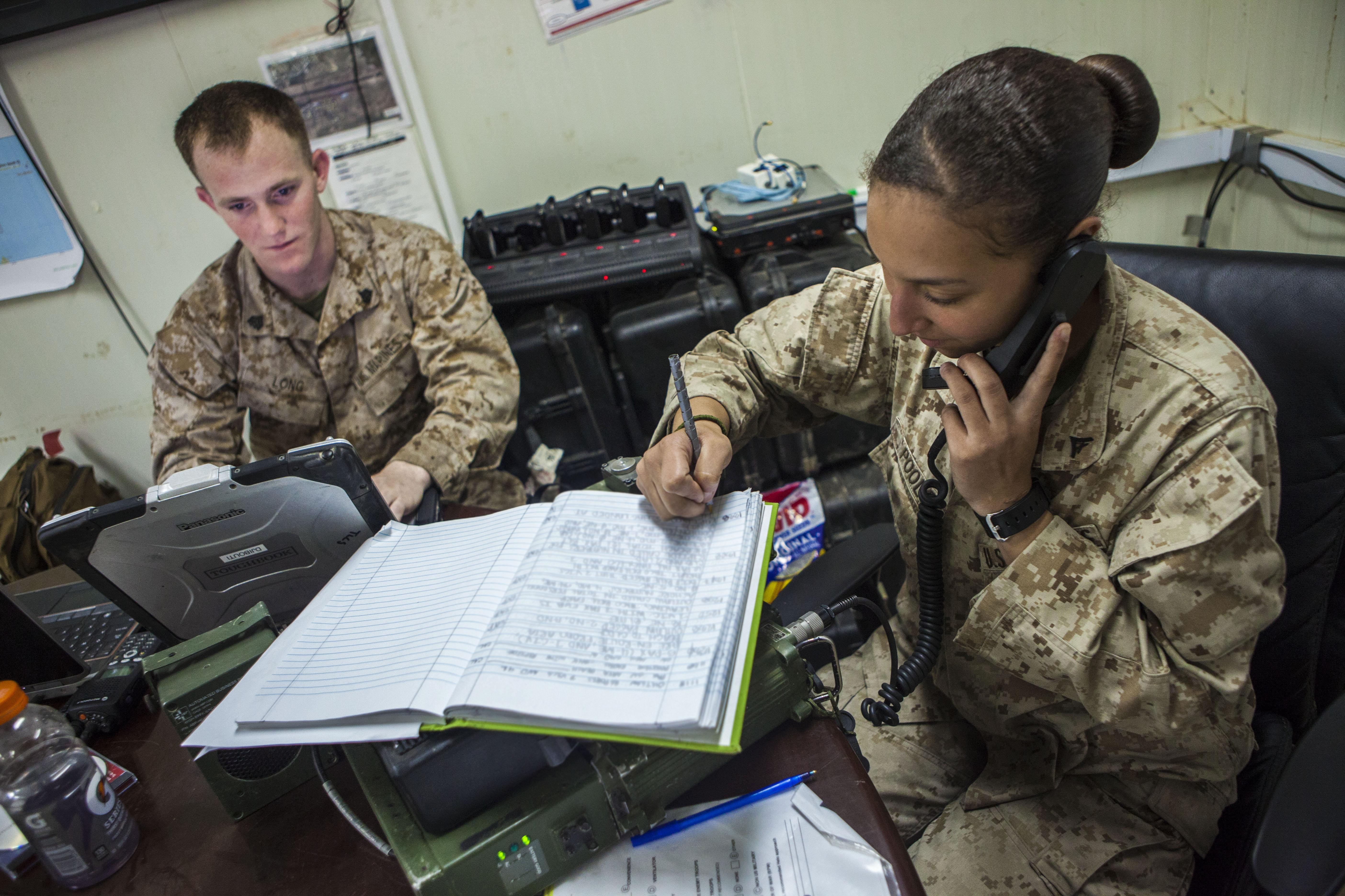 Communications Marines assigned to 26th Marine Expeditionary Unit (MEU
