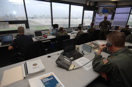 MAFFS Operation Center at Channel Islands Air National Guard  Station, Calif., on Oct. 25, 2007 in support of the California firefighting efforts. The U.S. Air Force Reserve and Air National Guard are participating in the Southern California firefighting effort. 