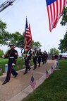 Marines with Recruiting Station St. Louis retire the colors at a Memorial Day Ceremony in St. Peters, Mo. During the ceremony 15 poolees were sworn into the United States Marine Corps. (U.S. Marine Corps photo by Cpl. Erik S. Brooks Jr.)