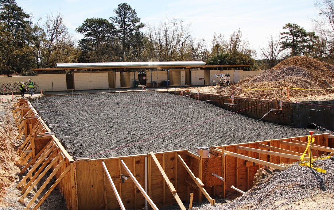 The Legion Pool under construction.