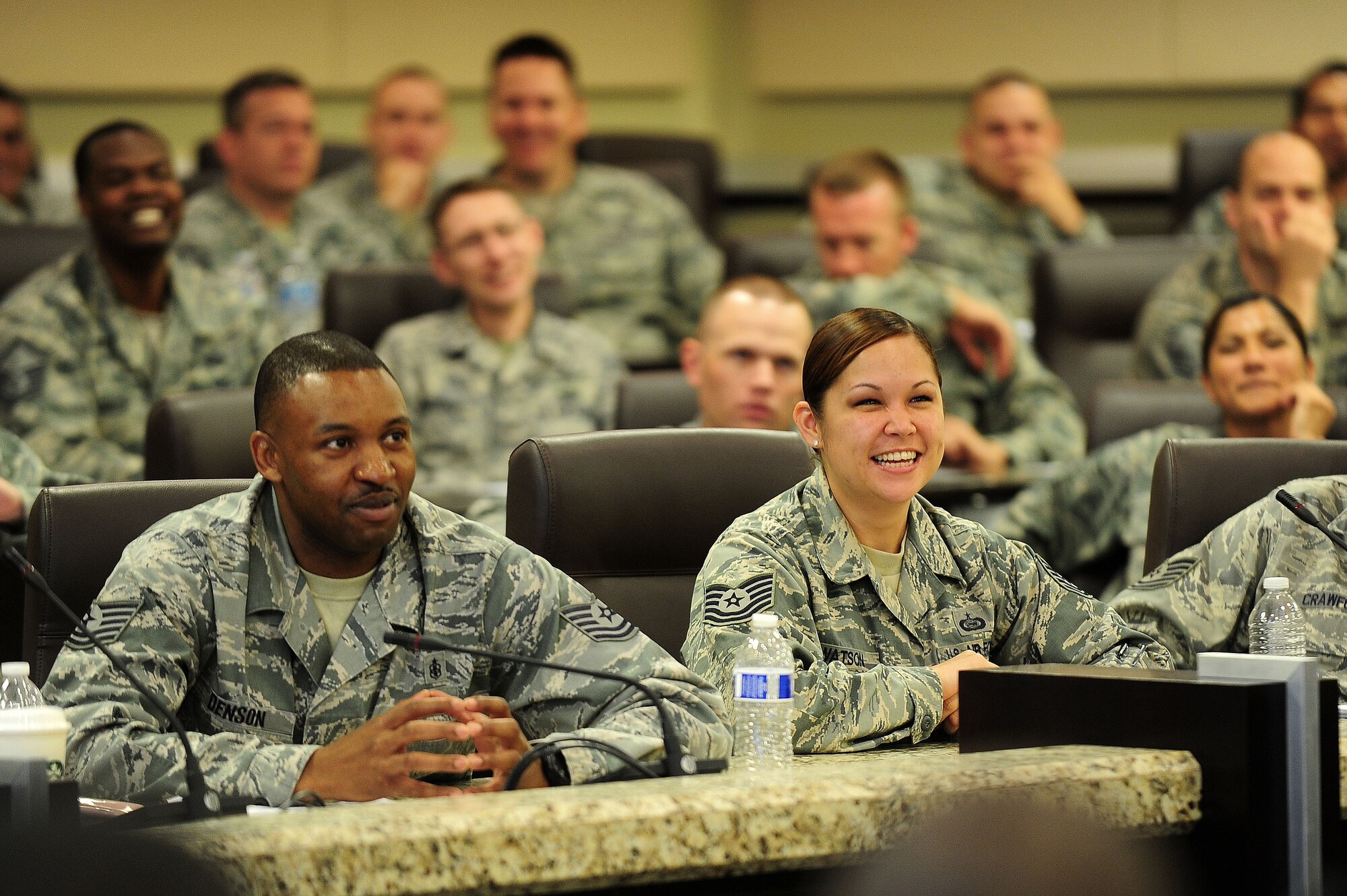 NCOs interested in becoming first sergeants attend the 2013 Ultimate First Sergeant Seminar, May 23, 2013, at Joint Base Andrews, Md. "Our goal is to deliberately develop leaders' knowledge on supporting agencies and administrative actions, as well as procedures to enhance units' morale, good order and discipline," said Master Sgt. Gregory Ramacciotti, 11th Comptroller Squadron first sergeant. "In addition, we would like to plant the seed for future first sergeants to replace us and serve in this position of honor." (U.S. Air Force photo by Senior Airman Steele C. G. Britton)