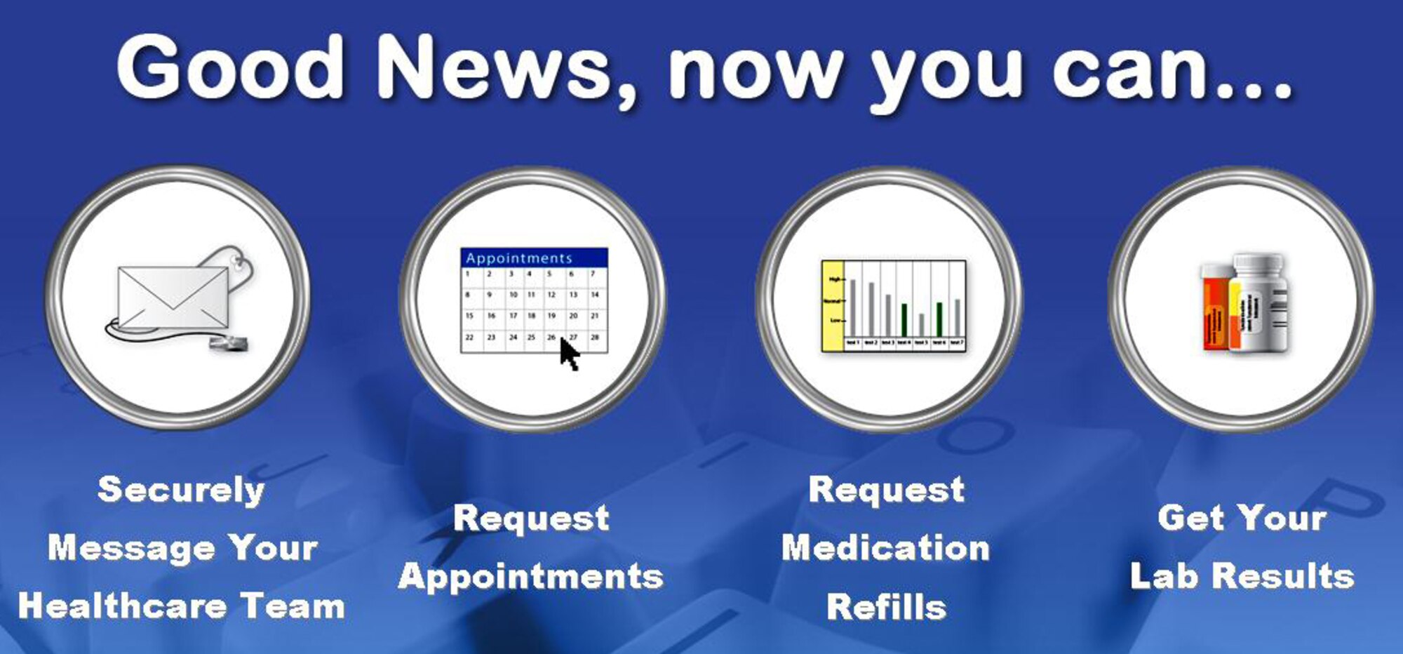 With the integration of the MiCare system at the 17th Medical Group, personal can schedule appointments, check the status of a referral, check lab results, request prescription refills and browse through educational materials.