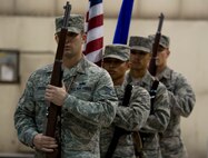 MINOT AIR FORCE BASE, N.D. – Team Minot’s Honor Guard performs during the 5th Maintenance Operations Squadron inactivation ceremony, May 31. Members of these flights will now be directly responsible to the 5th Maintenance Group for the administration, analysis, training management, and programs and resources necessary to support the group production effort. All functions within the flights are expected to remain the same. (U.S. Air Force photos/Senior Airman Brittany Y. Auld)