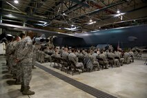 MINOT AIR FORCE BASE, N.D.  5th Maintenance Group Airmen bid farewell to the lineage of the 5th Maintenance Operations Squadron during an inactivation ceremony, May 31. The squadron was comprised of three flights which included the Programs and Resource Flight, Maintenance Training Flight, and the Maintenance Operations Flight. The squadron was in charge of the administrative oversight of more than 120 Airmen. (U.S. Air Force photos/Senior Airman Brittany Y. Auld)