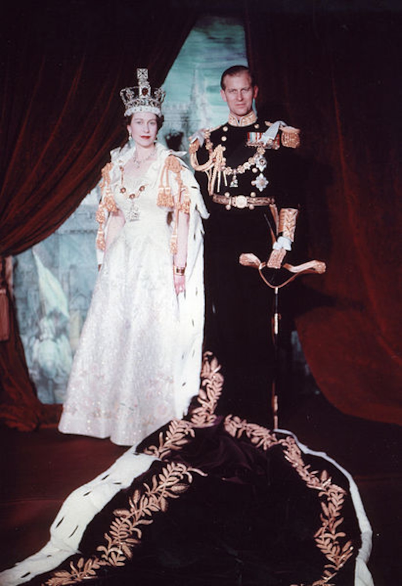 Official portrait of Queen Elizabeth II and Prince Philip, Duke of Edinburgh, following the Queen's coronation in June 1953. (Courtesy photo)