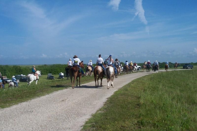 A group of equestrians enjoy the Lake Okeechobee Scenic Trail.