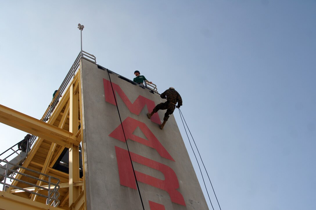 Drill instructors constantly watch recruits, on top of the tower as well as below, in order to ensure recruits' safety.