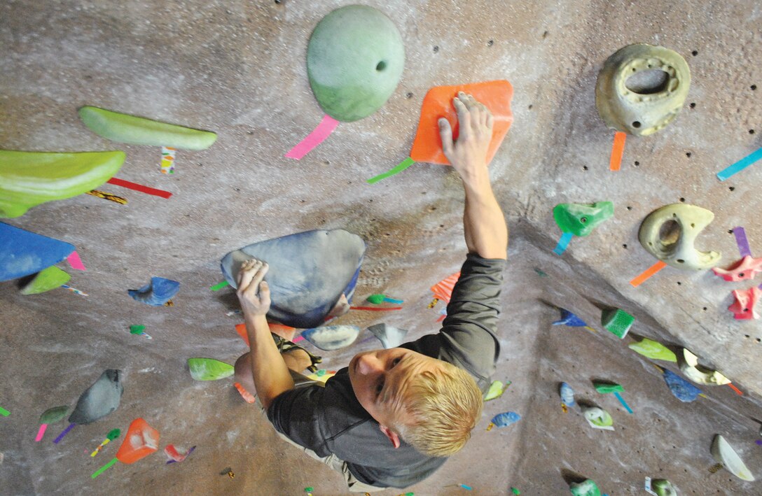 Climbing trips and classes, offered by Outdoor Recreation throughout the year, cover everything from the basics to more advanced techniques. (Photo by Jonathan Rejent)