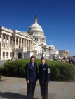 Col. Raymond A. Kozak, 512th Airlift Wing commander, and Chief Master Sgt. William T. Wild III, 512th AW command chief, visit Capitol Hill as part of the Air Force Reserve Commander Capitol Hill Visit Program. The yearly event was created to foster relationships between congressional and Reserve leadership. (U.S. Air Force submitted photo)