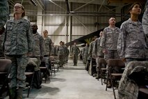 MINOT AIR FORCE BASE, N.D. – Airmen assigned to the 5th Maintenance Group bid a farewell to the 5th Maintenance Operations Squadron during an inactivation ceremony, May 31. The squadron was comprised of three flights which included the Programs and Resource Flight, Maintenance Training Flight, and the Maintenance Operations Flight. The squadron was in charge of the administrative oversight of more than 120 Airmen.  (U.S. Air Force photos/Senior Airman Brittany Y. Auld)
