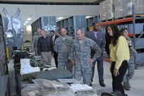 U.S. Air Force Brig. Gen. Robert D. LaBrutta, Joint Base San Antonio and 502nd Air Base Wing commander, tours the Del Toro Deployment Center June 5, at JBSA-Randolph.  LaBrutta will visit the three primary JBSA locations this week.  He took command during a ceremony May 29. (U.S. Air Force photo by Joel Martinez/Released)
