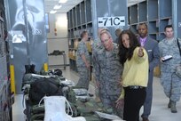 U.S. Air Force Brig. Gen. Robert D. LaBrutta, Joint Base San Antonio and 502nd Air Base Wing commander, tours the Del Toro Deployment Center June 5, at JBSA-Randolph. LaBrutta will visit the three primary JBSA locations this week.  He took command during a ceremony May 29. (U.S. Air Force photo by Joel Martinez/Released) 