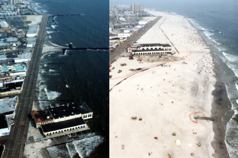 The Great Egg Harbor and Peck Beach, (Ocean City) project was first constructed in 1992 and has been periodically nourished over the years resulting in a wider beach. The project is designed to reduce damages from coastal storms.  