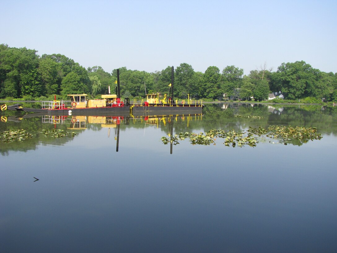 Approximately 65,000 cubic yards of nutrient laden silt-like sediment and organic matter was removed from Grover's Mill Pond by a small portable hydraulic dredge to improve habitat. The project is physically complete. 