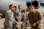 Vice Chairman of the Joint Chiefs of Staff U.S. Marine Gen. James E. Cartwright thanks soldiers from the Arkansas National Guard at Baghdad International Airport, Iraq, Nov. 15, 2008. The Guardsmen provided security for the general during his visit to Iraq.