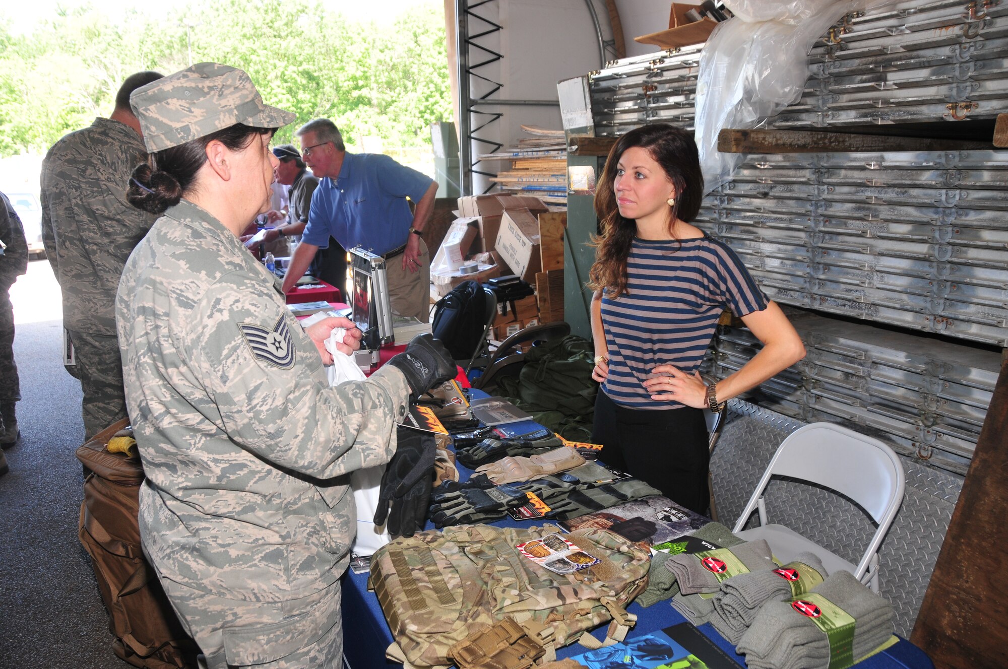 Industries for the Blind hosted the annual Vendor Fair and picnic supporting the 171st Air Refueling Wing’s IBExpress store 5 Jun 2013. Eight vendors that have commercial contracts with Industries for the Blind came to the 171st to give Wing members a preview of products that are available through the IBExpress store on base. Although the 11 stores that the Industries for the Blind operates sell commercial products, many are made by visually impaired people. (U.S. Air National Guard Photo By: Tech. Sgt. Shawn Monk/Released)