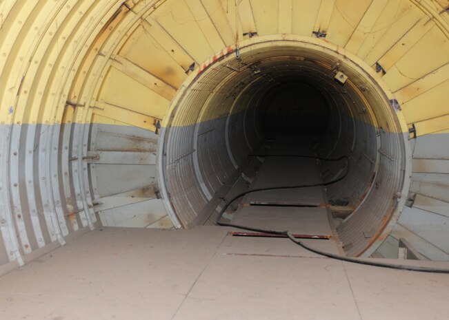 A photo of what used to be the 851st Strategic Missile Squadron, Titan 1 Intercontinental Ballistic Missile Complex 4C tunnels at Chico, Calif., May 23, 2013. Construction on the complexes began Jan. 22, 1960. More than 600,000 cubic yards of earth was excavated. In order to complete each facility, 32,000 cubic yards of concrete, 300 tons of piping, 90 miles of cables and 1,800 separate supply items were needed per complex. (U.S. Air Force photo by Senior Airman Allen Pollard/Released)