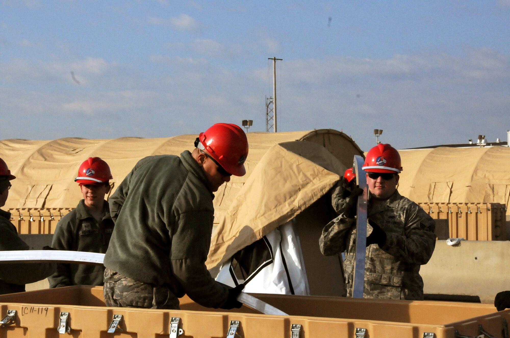 Nearly 200 members of the 201st RED HORSE, Detachment 1 participated in the operational readiness exercise held here in mid-March. During the four-day exercise, the unit brought in equipment and built all the necessary facilities to bed down and sustain the group.