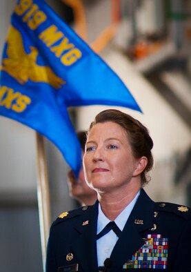 Maj. Lori Mann took command of the 919th Maintenance Squadron June 8 at Duke Field, Fla.  Mann served as the 919th Special Operations Wing commander’s executive before taking command her first command.  (U.S. Air Force photo/Tech. Sgt. Samuel King Jr.)