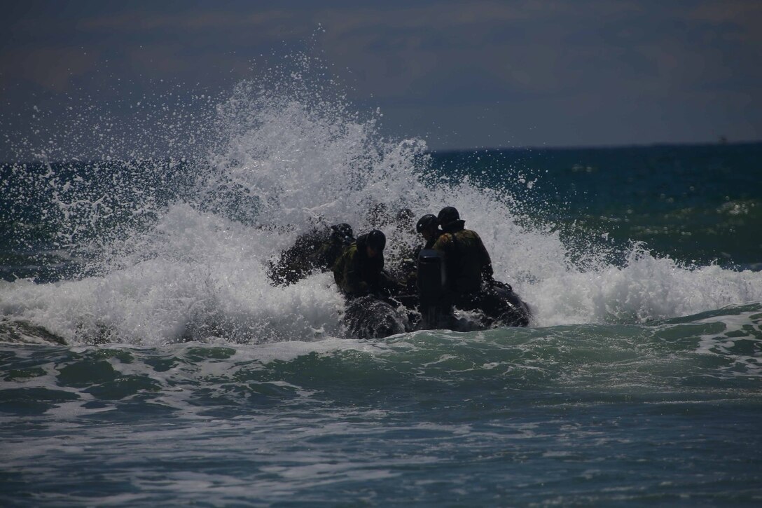 Members of the Japanese Self Defense force participate in Combat Rubber Raiding Craft, better known as CRRC, training here June 4. The purpose of the training was to teach the Japanese forces how to execute amphibious operations from ship to shore.  This training is part of exercise Dawn Blitz, which is mulitnational amphibious exercise that refocuses Navy and Marine Corps and coalition forces in their ability to conduct complex amphibious operations essential for global crisis response across the range of military operations.