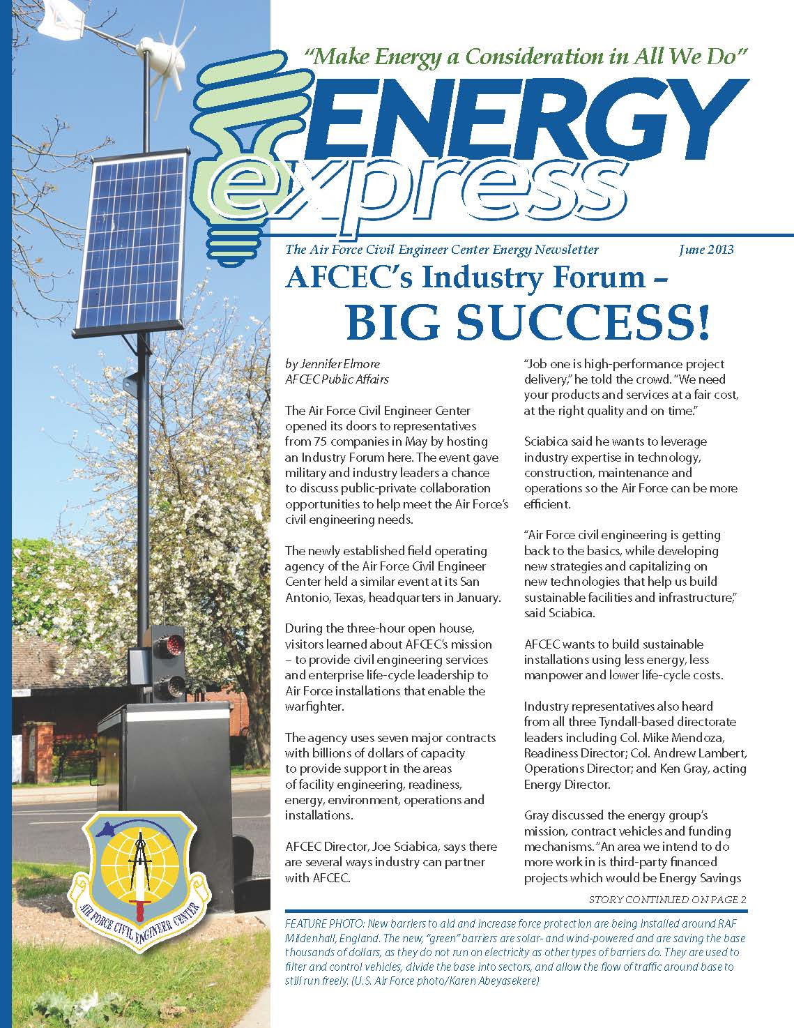 Energy Express June 2013 > Air Force Civil Engineer Center > Article