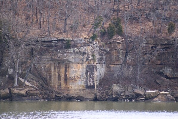 Jumping from bluffs such as this at Skiatook Lake is unlawful and possibly fatal.