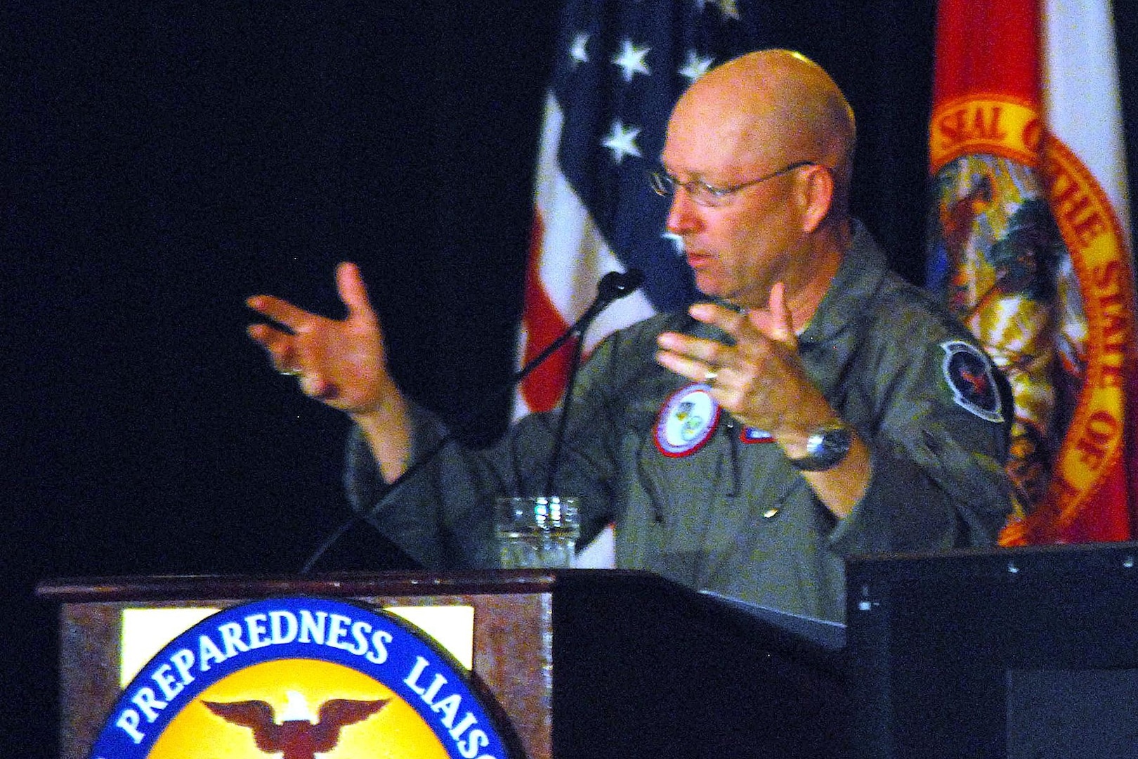 Gen. Gene Renuart, commander of U.S. Northern Command, speaks to attendees of the 2008 Joint Emergency Preparedness Liaison Officer Workshop on March 4, 2008, in Miami, Fla. More than 600 Emergency Preparedness Liaison Officers from the Army, Navy, Air Force, Marine Corps and Coast Guard attended the weeklong conference. Known as EPLOs, these officers become familiar with local and state response plans and advise states and regions on the capabilities of their services. 