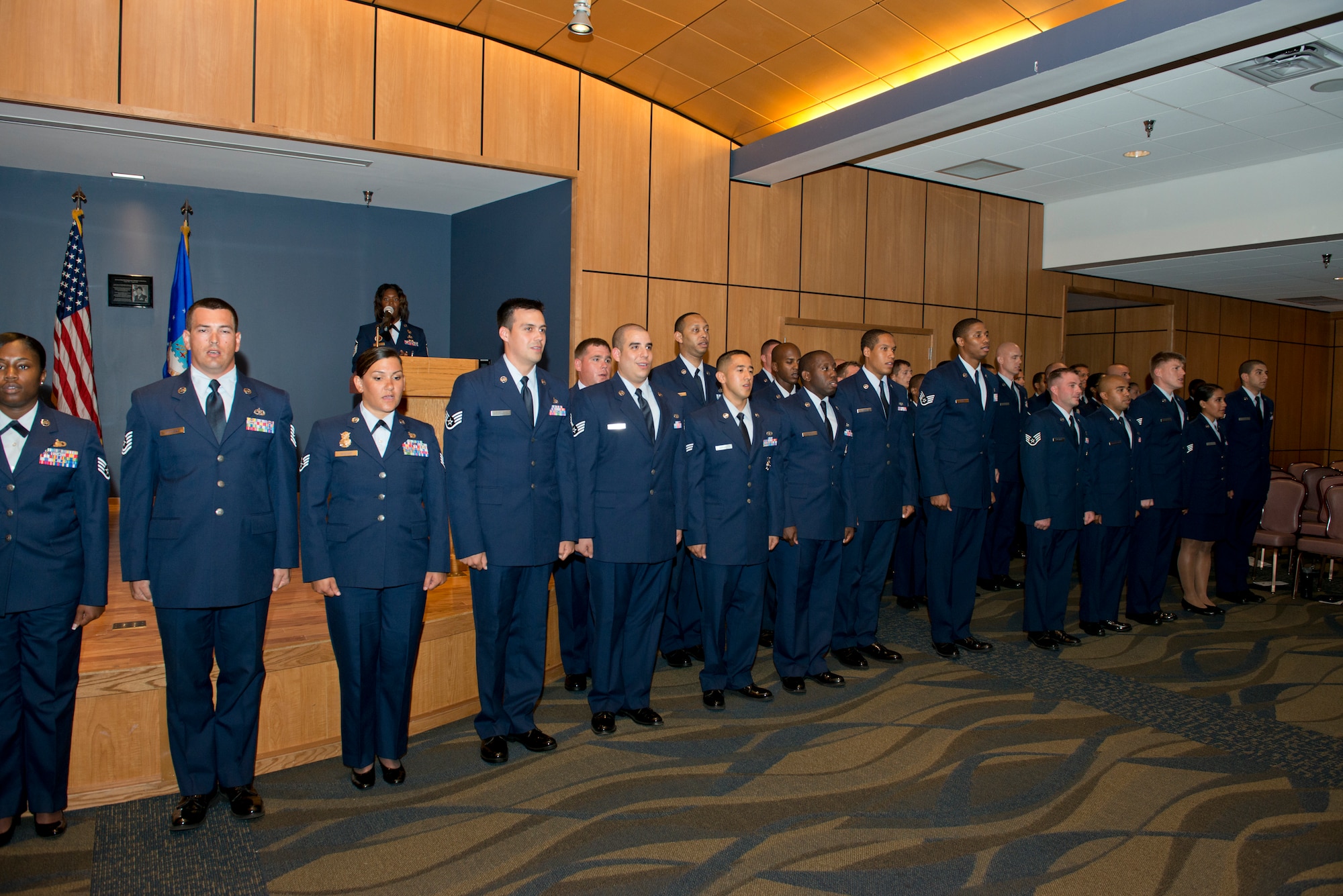 One hundred thirty-seven Community College of the Air Force associate degrees were awarded during a commencement ceremony held at Horizons, June 11. (U.S. Air Force photo by Lisa Norman) 
