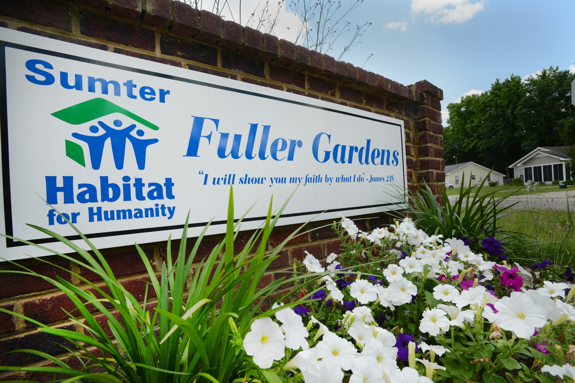 Fuller Gardens housing development is completely built by Habitat for Humanity volunteers and contractors and currently occupies 116 homes, Sumter, S.C., May 29, 2013. Hundreds of Team Shaw members volunteer with habitat to build and repair homes in the local area. (U.S. Air Force photo by Senior Airman Tabatha Zarrella/Released)
