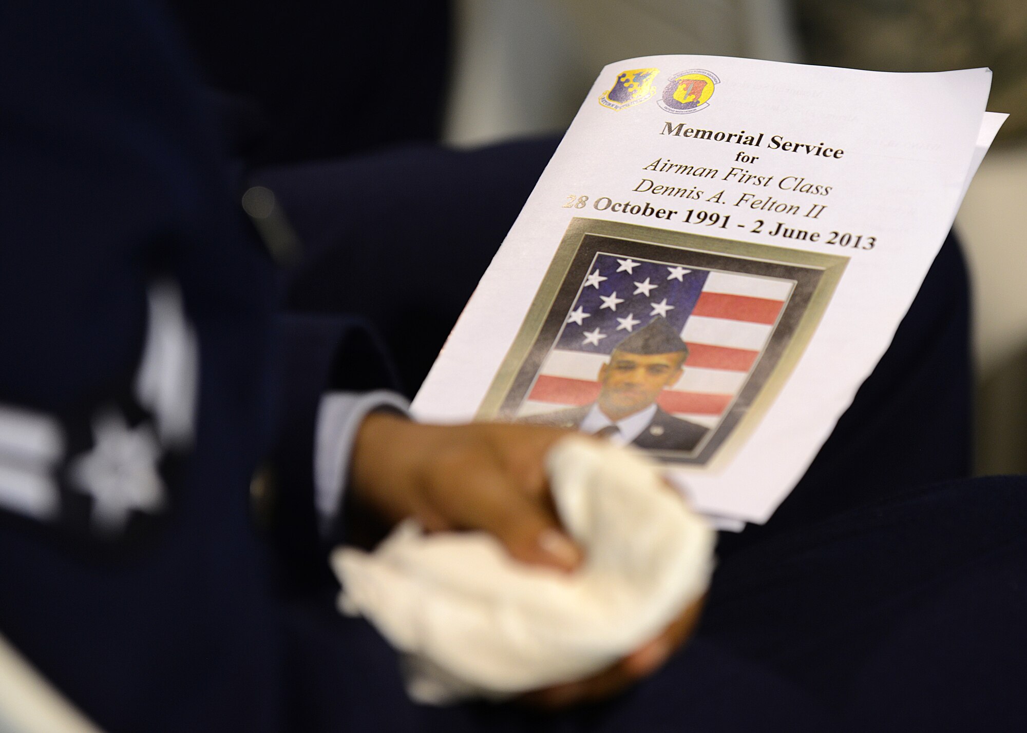 Hundreds of service members came together to honor Airman 1st Class Dennis A. Felton II, 31st Security Forces security response team member, during a memorial ceremony held June 11, 2013 at Aviano Air Base, Italy. Felton was killed in a motor vehicle crash which occurred near the base June 2. (U.S. Air Force photo/Staff Sgt. Ryan Whitney)