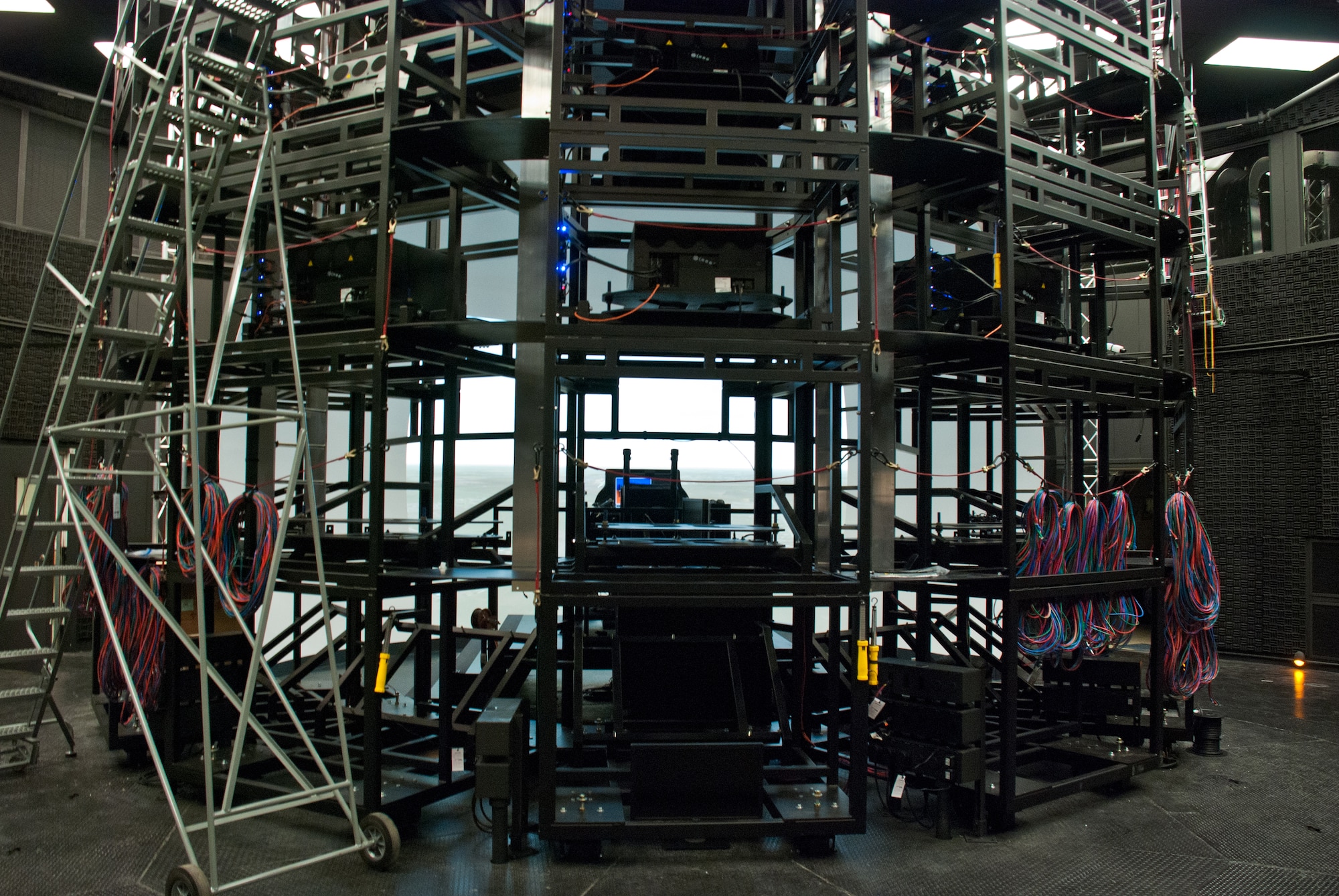 Rear view of the OBVA projectors and structure.  Photo credit: Mr. Rick Eldridge.